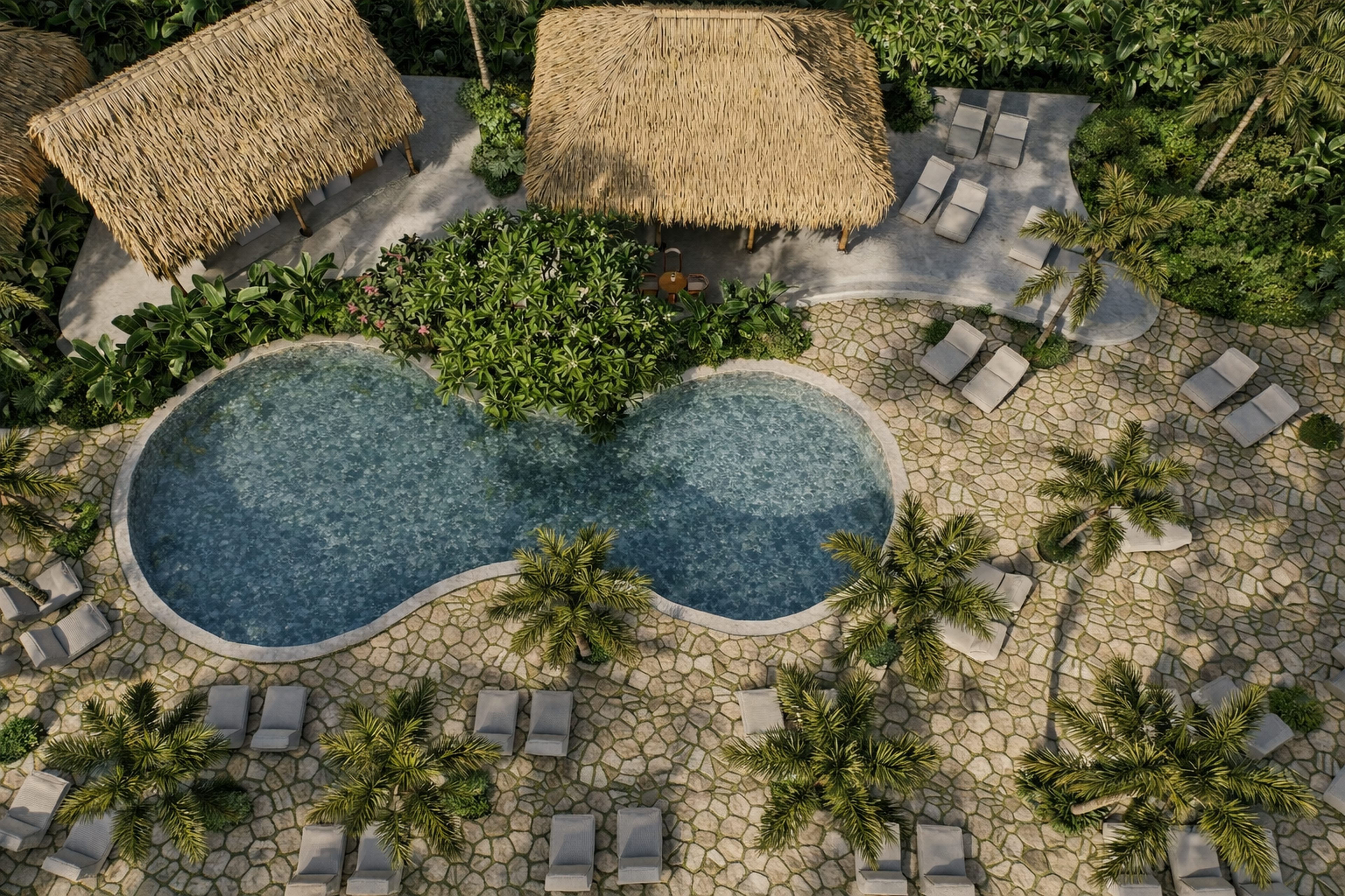 Pool aerial view